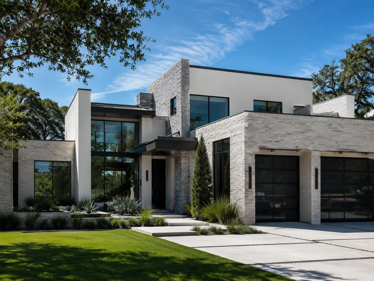 Illustrative modern residential construction concept